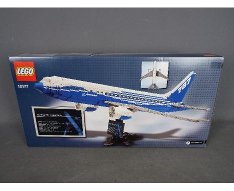 LEGO - # 10177 Boeing 787 Dreamliner, the box has been opened and the parts are in zip lock bags so it is unchecked for compl