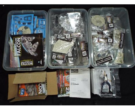 DeAgostini - A large quantity of 98 unopened parts, 100 magazines and the blueprints for the DeAgostini Star Wars Millennium 