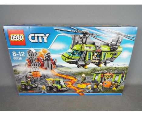 LEGO - # 60125 City series Volcano Heavy Lift Helicopter set, this is part built with some parts loose inside the box so it i