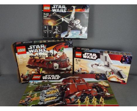 LEGO - 4 boxed Lego Star Wars sets # 6208 B-wing Fighter, # 6210 Jabba's Sail Barge, # 7659 Imperial Landing Craft, # 7662 Tr