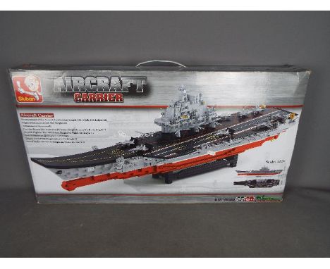 Sluban - a Sluban Aircraft Carrier, scale 1.350, M38 - B0388, measuring 890 mm x 220mm once built, the box is sealed with cle