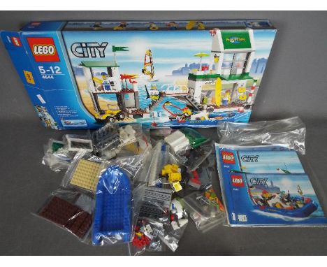 LEGO - # 4644 City Marina, the box has been opened and the parts are in zip lock bags so it is unchecked for completeness. Th