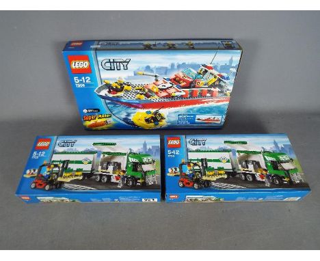 LEGO - 3 boxed Lego City sets, 2 x # 7733, # 7906. Set # 7906 has been opened and has loose parts and parts in zip lock bags 