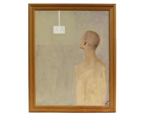 George Simmons (20th century), "Puppy Fat", "The Light Switch" and "Seated Figure", group of three oils on board/canvas, all 
