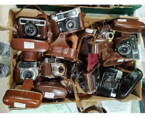 Ten vintage cameras 
