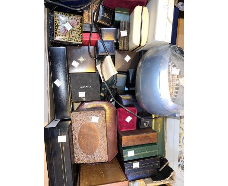 A large selection of vintage jewellery and ring boxes, an ultrasound cleaner 