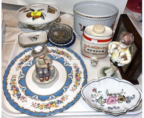 A Royal Worcester figure:&nbsp; All Mine; a Hummel figure:&nbsp; boy with a flute; a selection of decorative china 