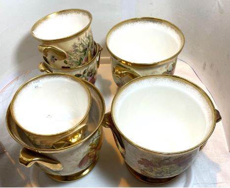 Three Hammersley large jardinières "Autumn Gold", height 17cm; 3 similar, height 13cm.&nbsp;All pieces appear in good conditi