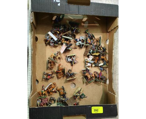 A selection of vintage painted lead soldiers, early Britains style English Civil War 