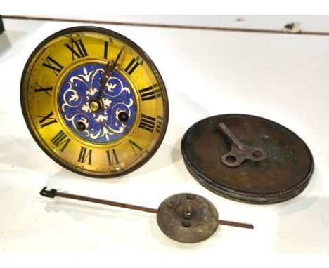 A French clock movement and face with blue &amp; white central dial section, G S Medaille d'Or 1867 
