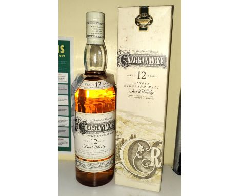 A vintage boxed bottle of Cragganmore 12 year old single malt Scotch Whisky 
