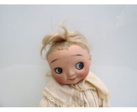 A bisque head Heubach Einco 6 googly eye doll, composition body, 13" tall