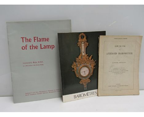 Three books: "The Flame of the Lamp" by Leonard G. Rule MBE (1967), "Barometres" by Margarida Archinard (1978) and "How to Us