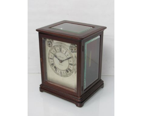 An early 20th Century mahogany four glass bracket clock, two train  quarter striking movement, retailed by C. Courts, silvere