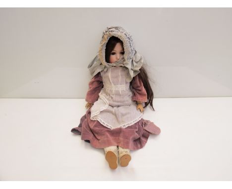 A bisque head composition girl doll, 23" tall, head stamped 1849 Julla S&H,
