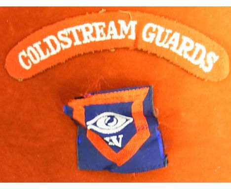 Coldstream Guards WWII Shoulder Title patch and IV Guard cloth patch. Scarce patch