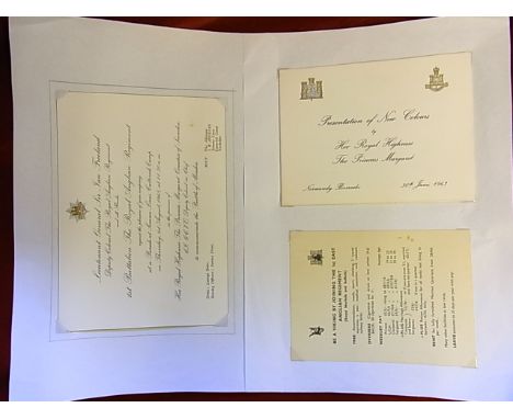 1st Battalion The Royal Anglian Regt invitation cards - Commemoration of the Battle of Minden 1st, August 1968, Presentation 
