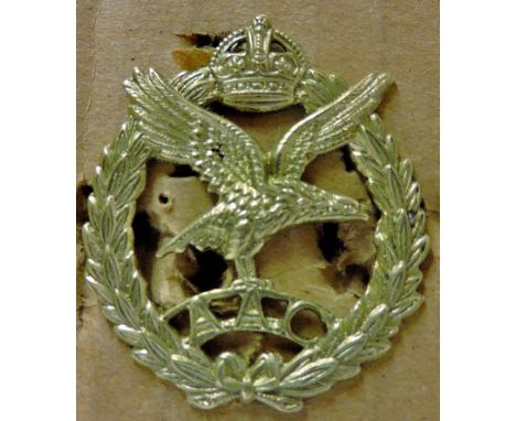 Army Air Corps Cap badge, KC (White Metal)
