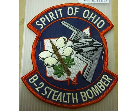 U.S.A.F. Sprit of Ohio, B-2 Stealth Bomber cloth patch. Scarce