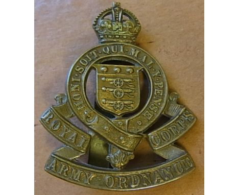 Royal Army Ordnance Corps cap badge, KC (Brass)