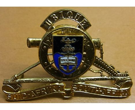 South African University Artillery (Republik Badge), (Brass and Enamel)