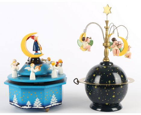Wendt &amp; Kühn Weltkugel und Decoré Engel - Spieluhren, music boxes,Holz, 1x W&amp;K Weltkugel mit 5 Engelchen, Melodie: Oh