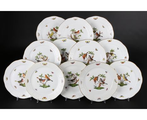 Herend Porzellan Schale Korb Apponyi purpur Handpainted Porcelain Bowl Basket 