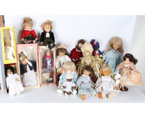 Sammlung 10 Puppen, u.a Schildkröt, Bruno Schmidt, teils antik, puppets, partly antique, insgesamt 16 Puppen, u.a. Steiff, Sc