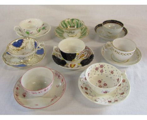 Various 19th century English teacups and saucers (af)