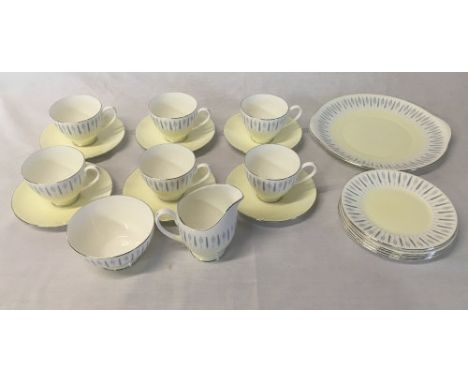 Adderley half tea service comprising cups, saucers, sugar bowl, milk jug, sandwich plate &amp; dish