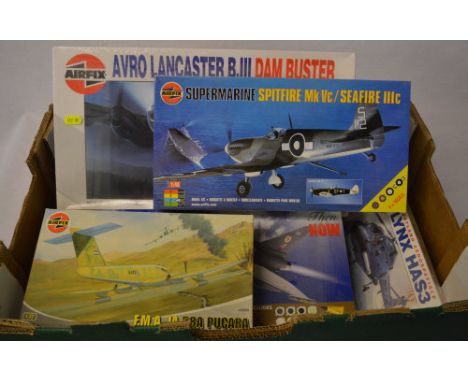Airfix model kits including Avro Lancaster BIII Dam Buster &amp; Supermarine Spitfire Mk Vc / Seafire IIIc
