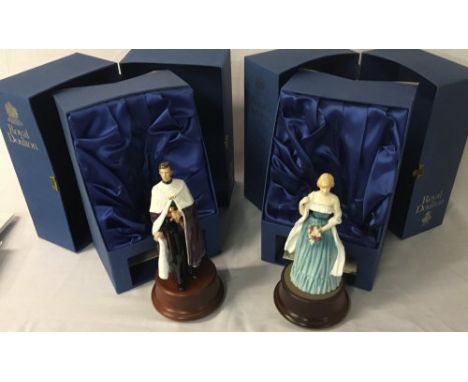 Royal Doulton figures Charles, HRH Prince of Wales model 2883 &amp; Lady Diana Spencer model 2885 Ht 20cm both with certifica