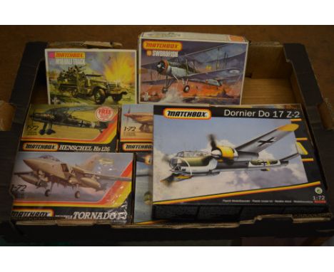 Various Matchbox model kits including Dornier Do 17 Z-2 and M16 Half track