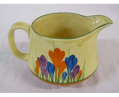 Clarice Cliff Bizarre crocus pattern jug H 9.5 cm L 16 cm