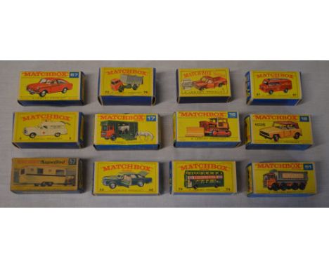 12 boxed Matchbox die cast model cars including Superfast