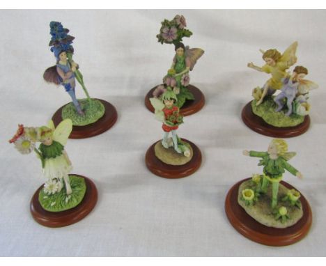 Set of 6 Flower Fairies figurines (Cicely Mary Barker) inc the bugle fairy, the mallow fairy and the crocus fairy