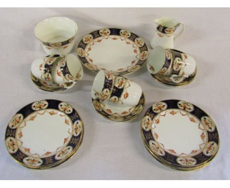 Victorian part tea set consisting of tea plate, cream jug and sugar bowl and cups and saucers