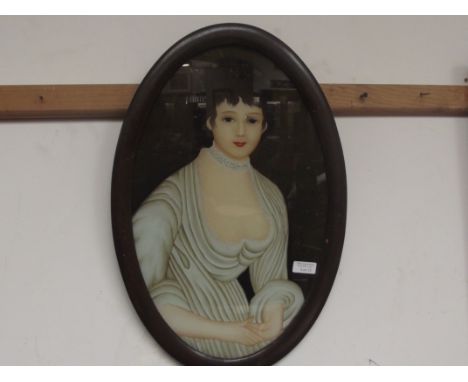Framed portrait watercolour of a lady in cameo frame 