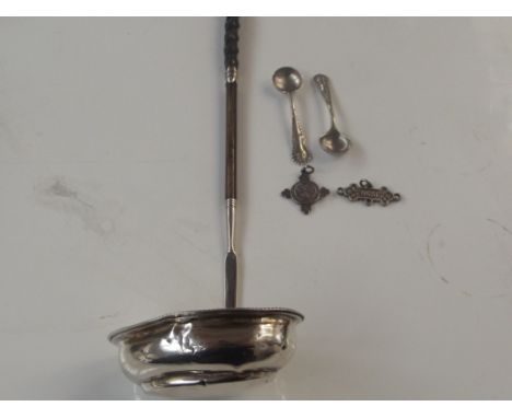 Georgian silver and baleen toddy ladle together with further silver items  