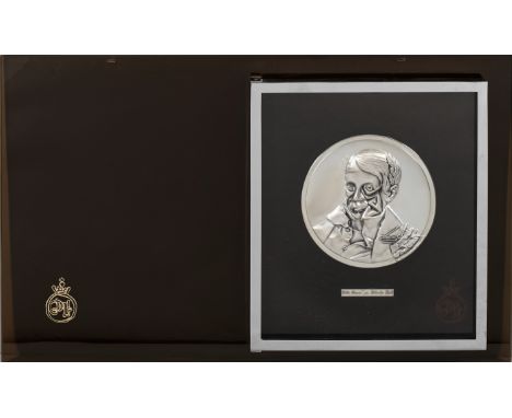 Salvador Dalí (1904 Figueras - 1989 ebenda)"Pablo Picasso". OriginaltitelDoppelseitig reliefierte Medaille in 925er Silber. S