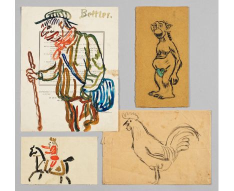 Christian Rohlfs (1849 Niendorf - 1938 Hagen)Kollektion von vier Zeichnungen und Aquarellen für die Kinder von Karl Ernst Ost