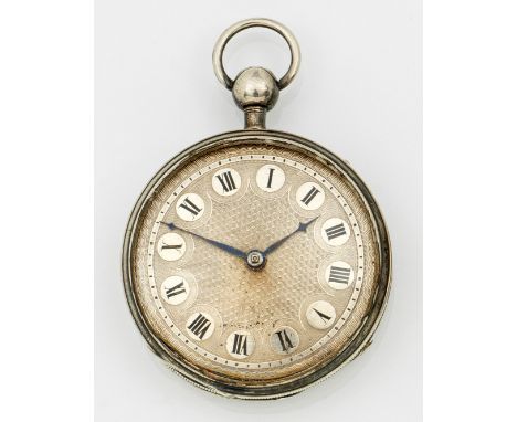 Taschenuhr mit Viertelrepetition Frankreich. Um 1800/1820. Silber, nummeriert 23361 und 7564. Guillochiertes Gehäuse. Repetit