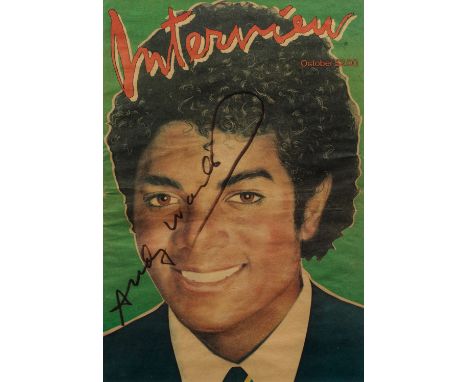 Andy Warhol (1928 Pittsburgh - 1987 New York)Titelseite des Magazins "Interview" (Oktober 1982) mit Michael Jackson-PorträtFa