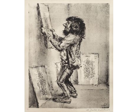 A. Paul Weber (1893 Arnstadt/Thüringen - 1980 Schretstaken/Herzogtum Lauenburg)"Mit Zuversicht". OriginaltitelLithographie/Pa