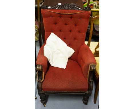 VICTORIAN BUTTON BACK ARM CHAIR