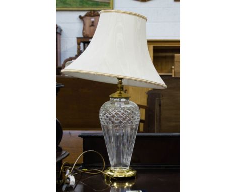 WATERFORD LAMP WITH SILK SHADE 26"