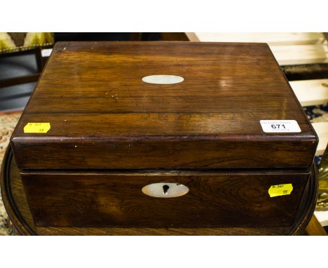 ROSEWOOD LAP DESK WITH MOTHER OF PEARL INLAY