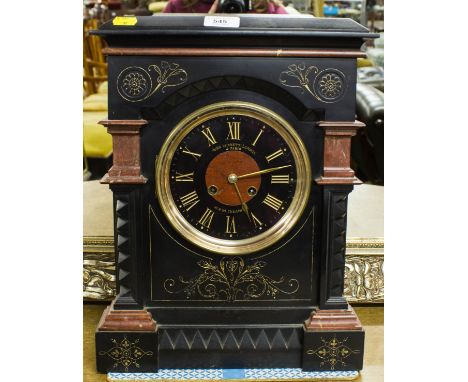VICTORIAN SLATE MANTLE CLOCK JOHN BENNETT LONDON + PARIS