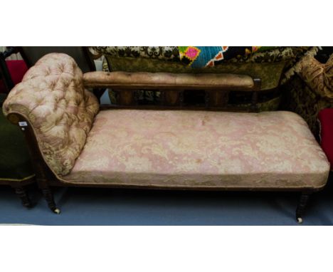 INLAID BUTTON BACK CHAISE LONGUE