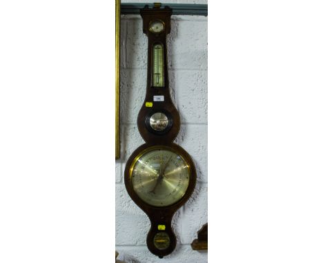 INLAID MAHOGANY BANJO BAROMETER